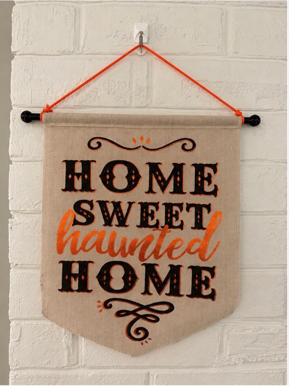 Home Sweet Haunted Home Halloween Fabric Wall Hanging Decor